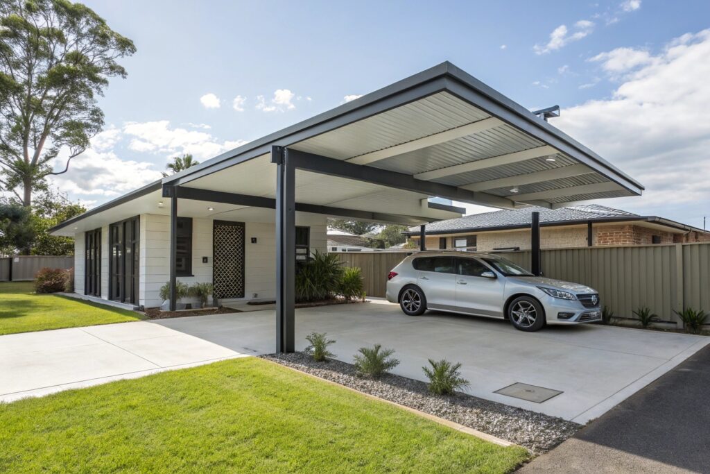 Contemporary carport built for a new home estate in Kirwan, Queensland