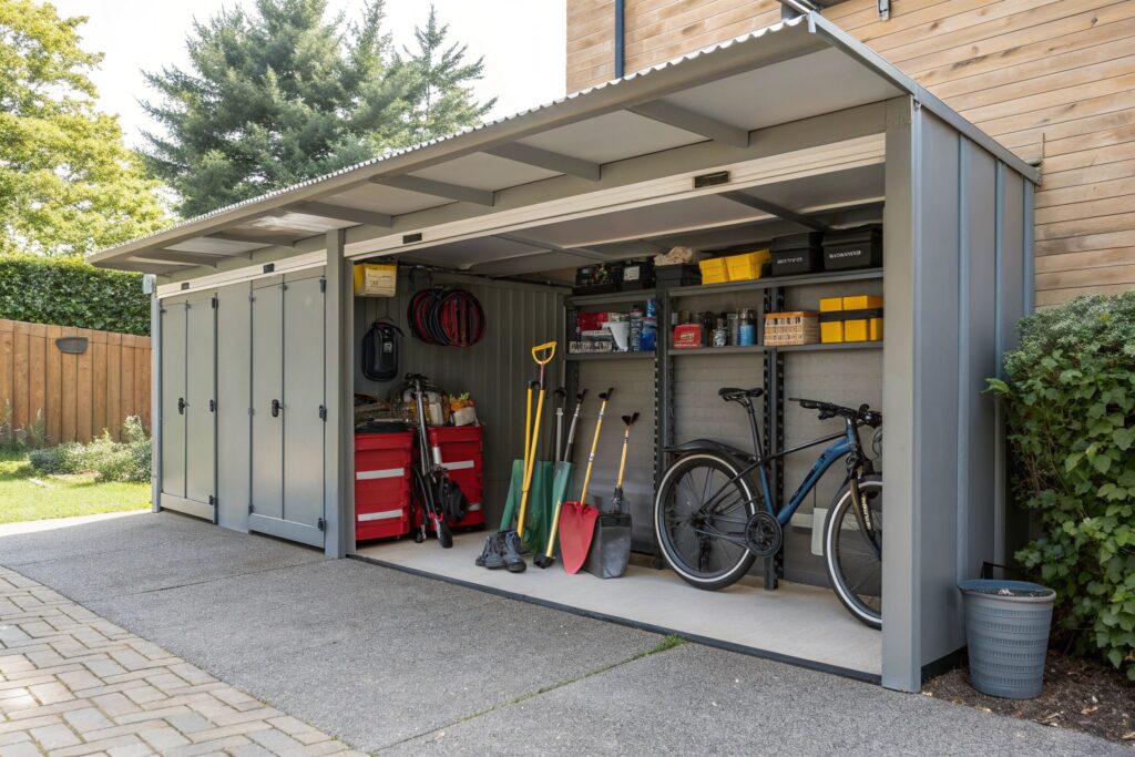Carport with an integrated storage area at a Mundingburra home